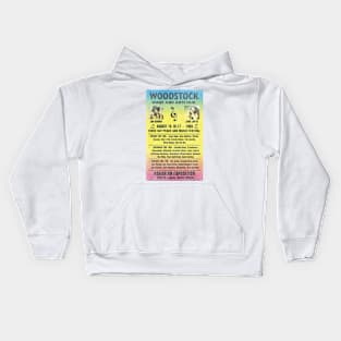 Woodstock 1969 Rainbow Poster Kids Hoodie